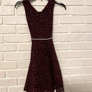 Kids - Dark Purple Lace with Shining Silver